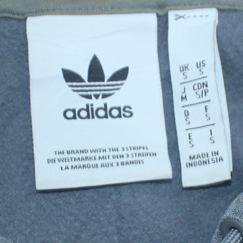 Adidas Mens Grey Pullover Hoodie Size S Sports Graphic