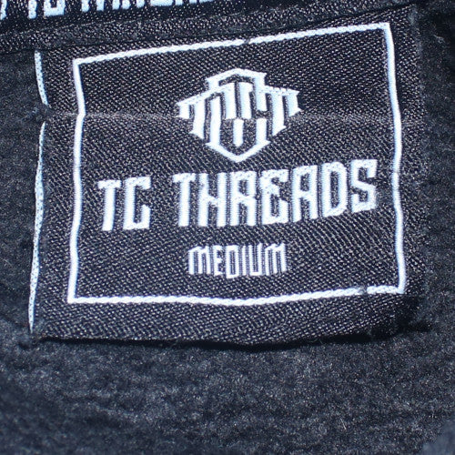 TC Threads Men's Black Skull Graphic Pullover Hoodie Medium