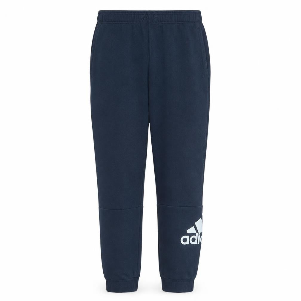 Front view of Adidas Men's Blue Jogger Sweatpants M Regular Fit Logo Fleece