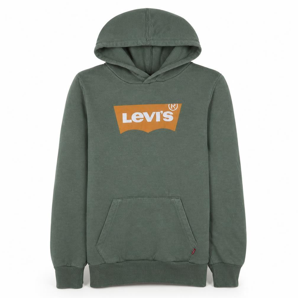 Levi's Boys Green Pullover Hoodie 14A 164cm Fleece Logo Sweatshirt