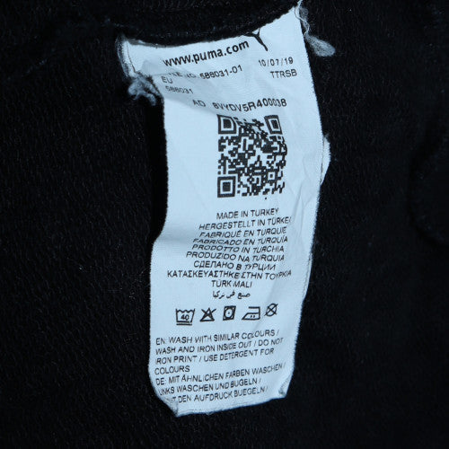 Puma Men's Black Pullover Hoodie Medium Regular Fit Fleece