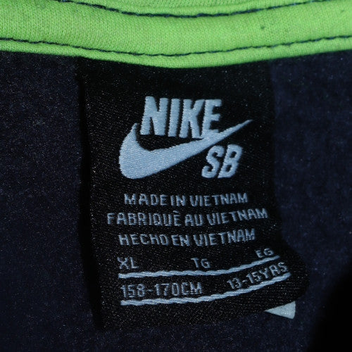 Nike Boys Blue XL Pullover Fleece Hoodie Skateboarding Logo Hooded Sweatshirt