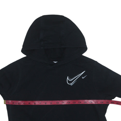 Nike Boys Black XL Pullover Fleece Hoodie with Logo Print