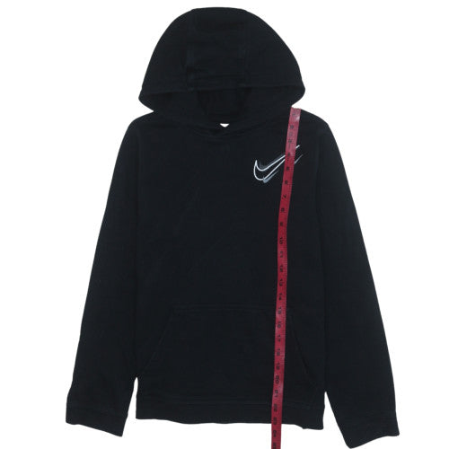 Nike Boys Black XL Pullover Fleece Hoodie with Logo Print