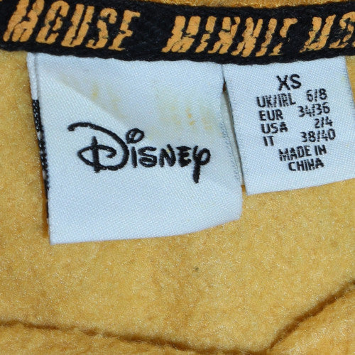 Disney Womens Yellow Minnie Mouse Pullover Hoodie XS