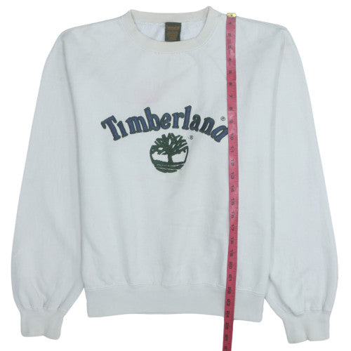 Timberland Womens White Large Crew Neck Pullover Sweatshirt