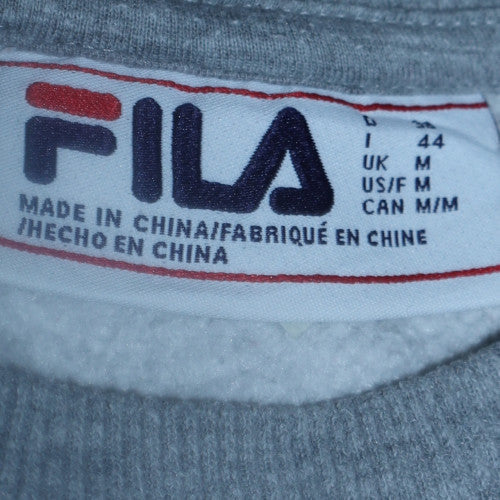 Fila Men's Grey Logo Pullover Sweatshirt M Retro Sports Style