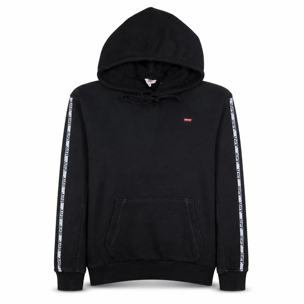 Levi's Womens Black XS Pullover Hoodie with Logo Tape Trim