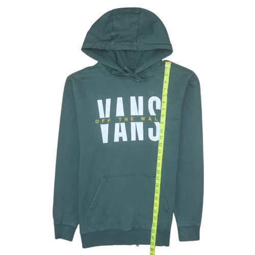 Vans Men's Green Pullover Hoodie Small Logo Off The Wall Skate Fleece