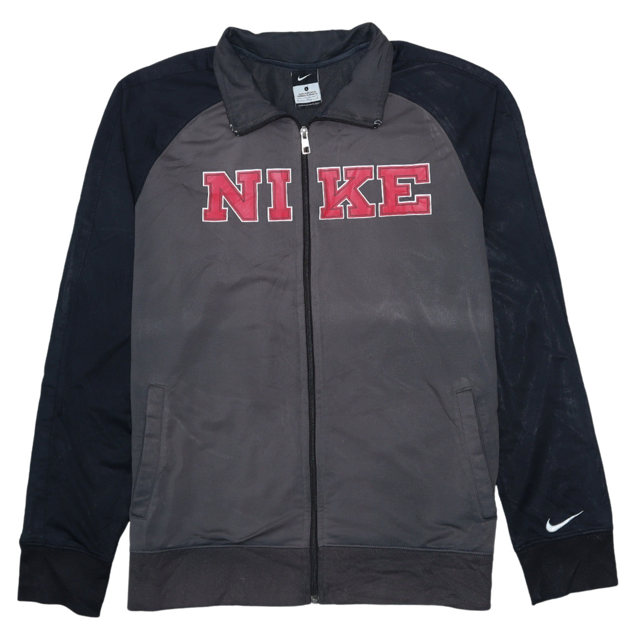 Nike Men's Grey Track Jacket L Full Zip Sports Activewear