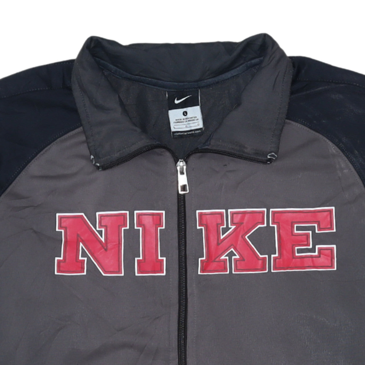Nike Men's Grey Track Jacket L Full Zip Sports Activewear