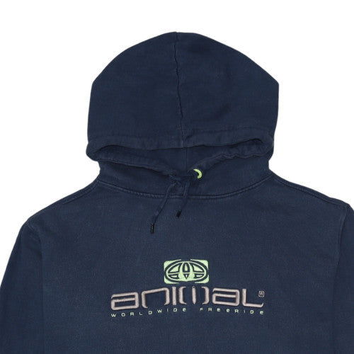 Animal Womens Navy Blue Pullover Hoodie XXL 100% Cotton