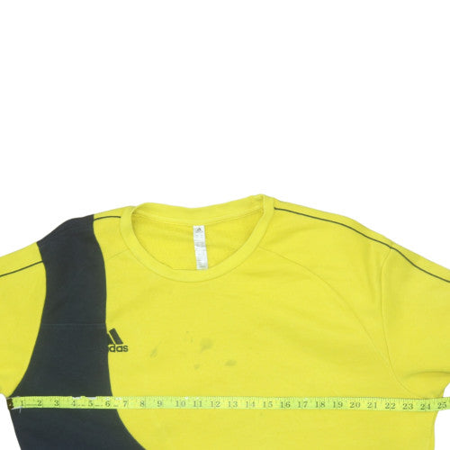 Adidas Men’s Yellow 2XL Pullover Crew Neck Fleece Sweatshirt