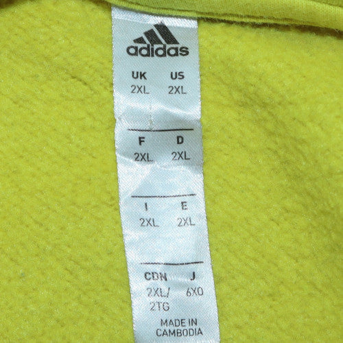 Adidas Men’s Yellow 2XL Pullover Crew Neck Fleece Sweatshirt