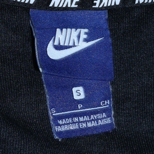 Nike Women Black Small Pullover Sweatshirt Crew Neck Logo Cotton Blend