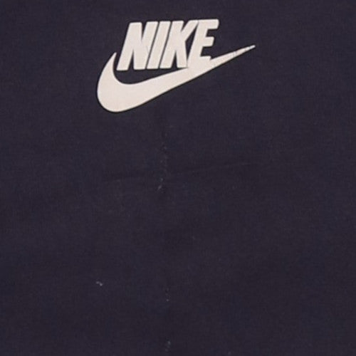Nike Women Black Small Pullover Sweatshirt Crew Neck Logo Cotton Blend