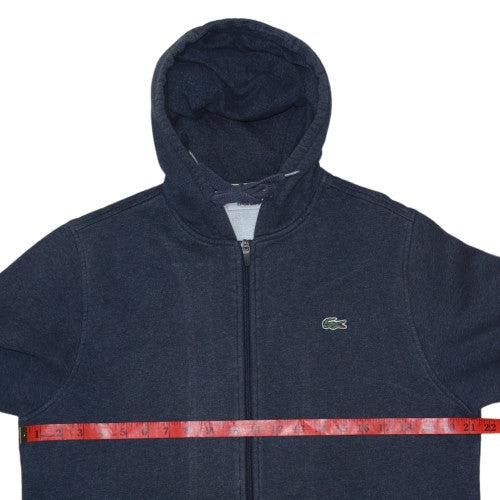 Lacoste Men's Blue Full Zip Hoodie Size L Fleece Cotton Blend