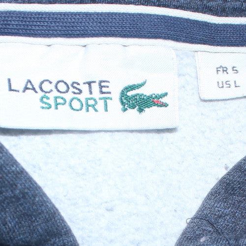 Lacoste Men's Blue Full Zip Hoodie Size L Fleece Cotton Blend