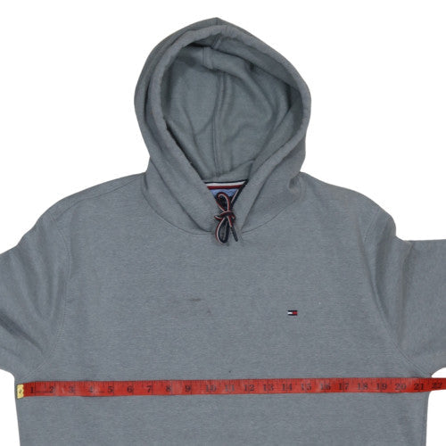 Tommy Hilfiger Men's Grey Pullover Hoodie L Cotton Blend