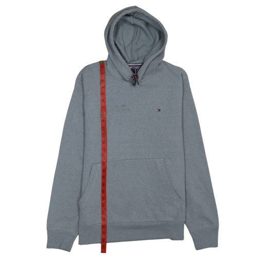 Tommy Hilfiger Men's Grey Pullover Hoodie L Cotton Blend