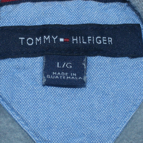Tommy Hilfiger Men's Grey Pullover Hoodie L Cotton Blend