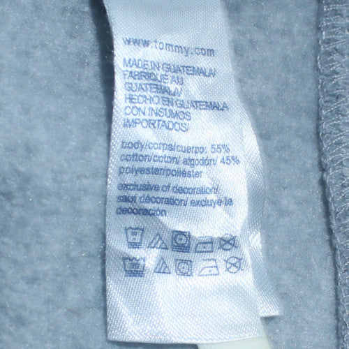Tommy Hilfiger Men's Grey Pullover Hoodie L Cotton Blend