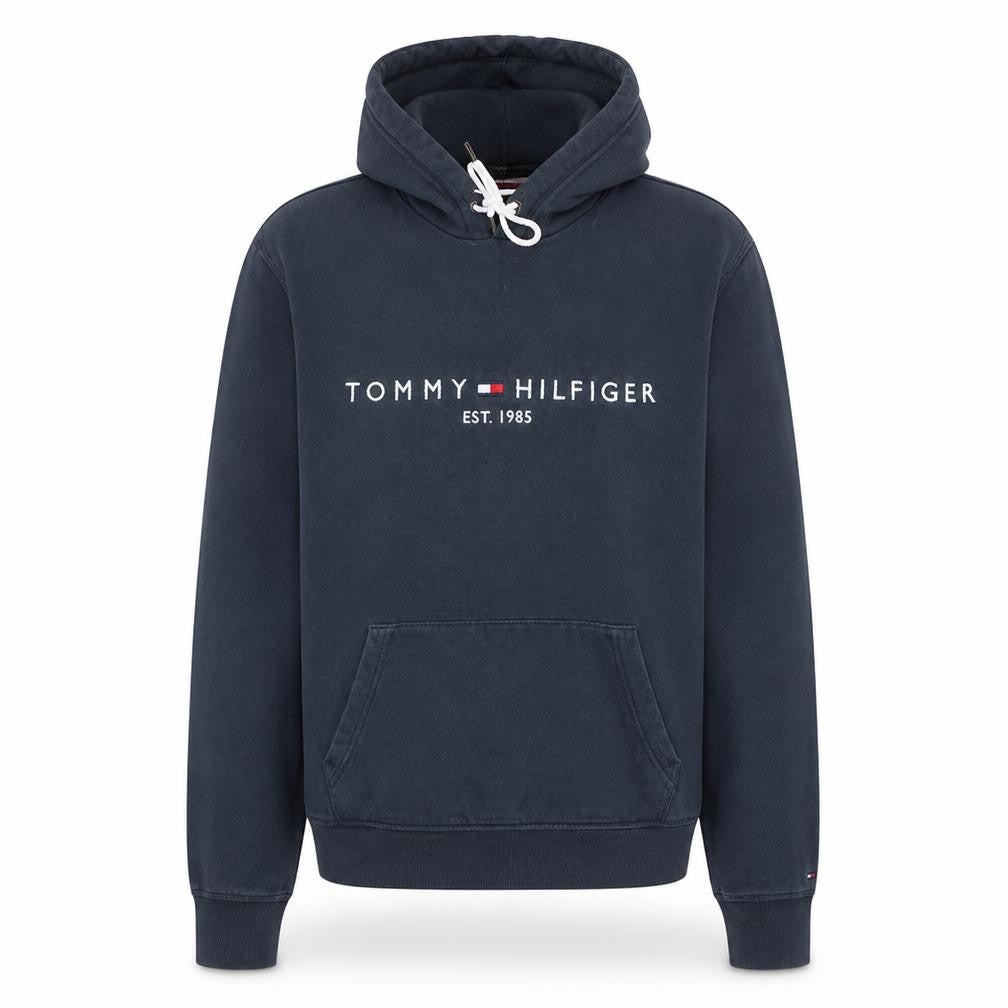 Tommy Hilfiger Men's Blue Pullover Hoodie S Logo Fleece Sweatshirt