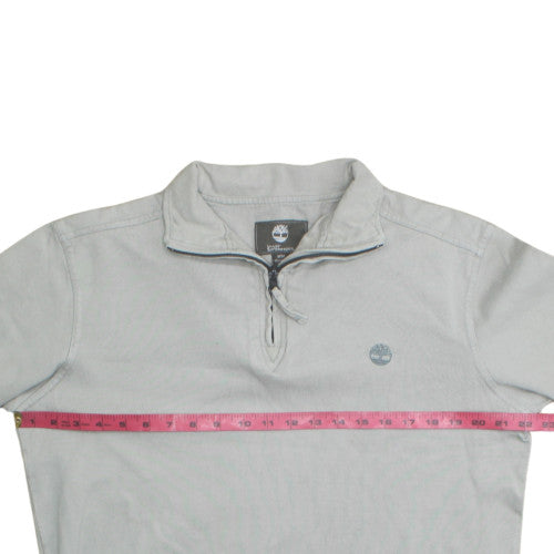 Timberland Men's Grey 1/2 Zip Regular Fit Cotton Sweatshirt M