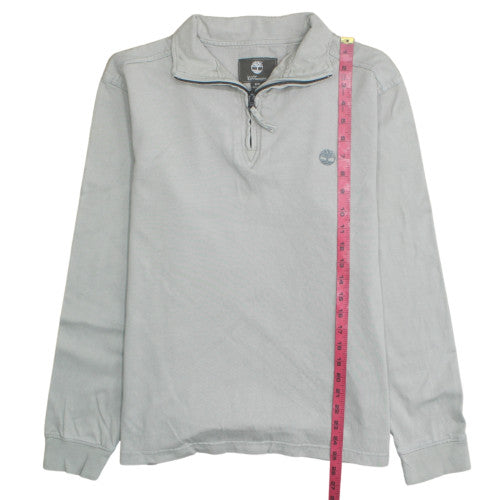 Timberland Men's Grey 1/2 Zip Regular Fit Cotton Sweatshirt M