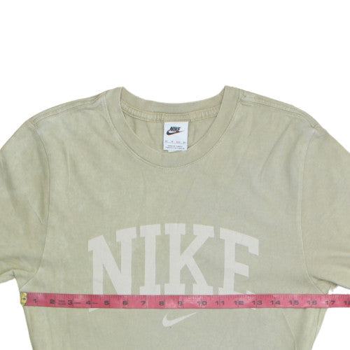 Nike Men's Beige Graphic Print Crew Neck Cotton T-Shirt XS