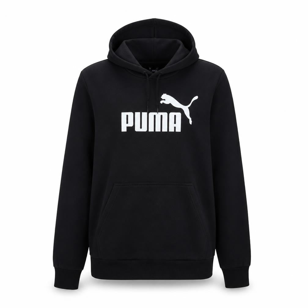 Puma Womens Black Pullover Hoodie Size 16 Logo Print Casual