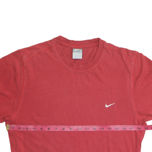 Nike Men's Red Crew Neck Short Sleeve Cotton T-Shirt Size S