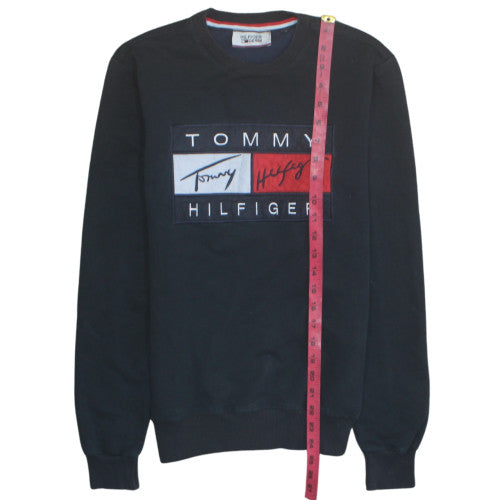 Tommy Hilfiger Men Black Crew Neck Pullover Sweatshirt Size M
