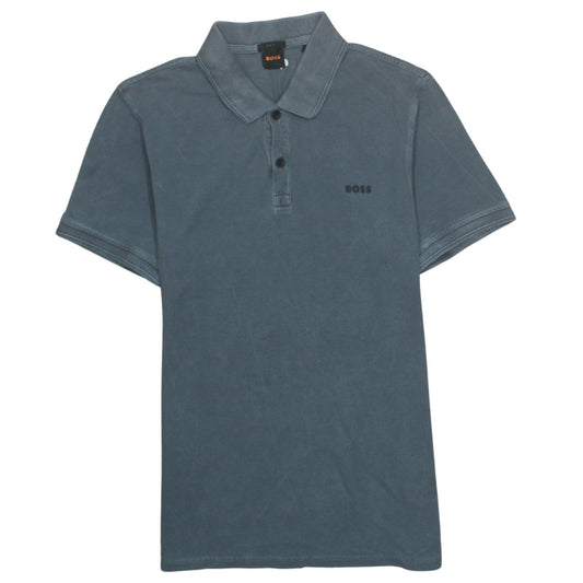 BOSS Men's Blue Slim Fit Cotton Polo Shirt Size L