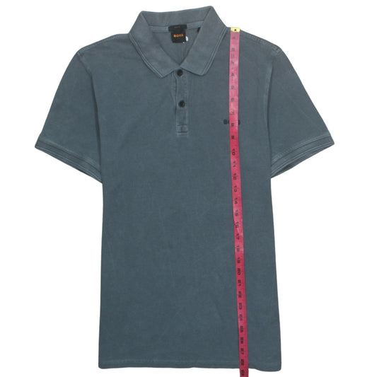 BOSS Men's Blue Slim Fit Cotton Polo Shirt Size L