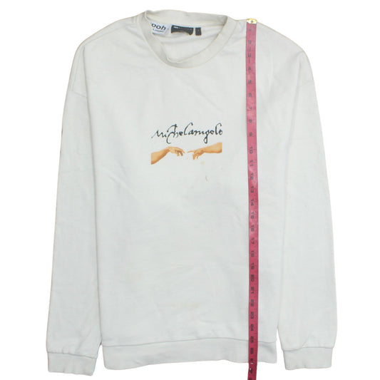 ASOS Men’s White Michelangelo Art Print Pullover Sweatshirt L