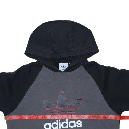 Adidas Men's Grey Pullover Hoodie Small Logo Fleece Sweatshirt