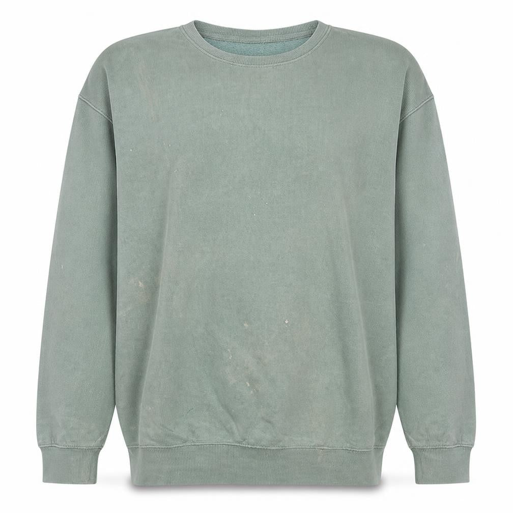 ZARA Men's Green Pullover Sweatshirt L Classic Crew Neck Fleece