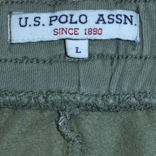 U.S. Polo Assn. Men's Grey L Jogger Fleece Sweatpants Tapered Fit