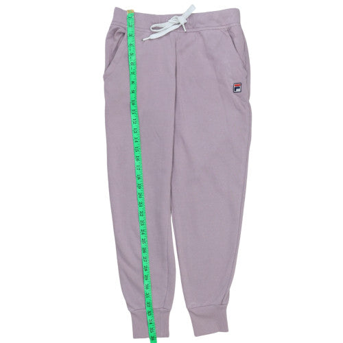 FILA Womens Pink Jogger Trousers Size S Regular Fit Fleece Activewear