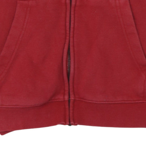 Vans Women Red Full Zip Hoodie Medium Hooded Sweatshirt Casual