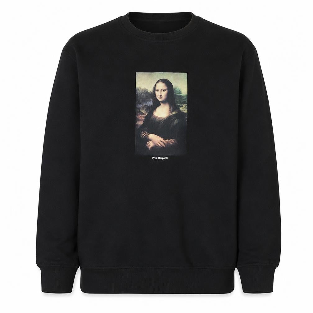 Divided Mens Black Mona Lisa Art Print Pullover Sweatshirt M