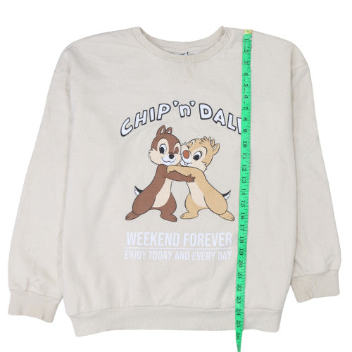 Disney Mickey & Friends Chip 'n' Dale Beige Women's Sweatshirt Size 16-18