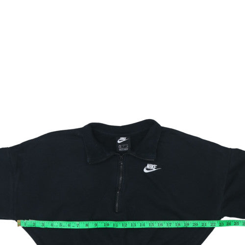 Nike Womens Black Small 1/2 Zip Cropped Sweatshirt