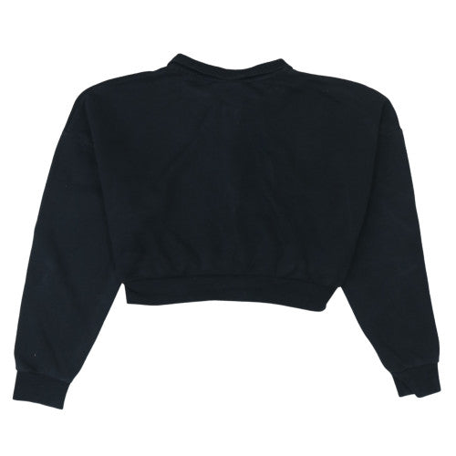 Nike Womens Black Small 1/2 Zip Cropped Sweatshirt