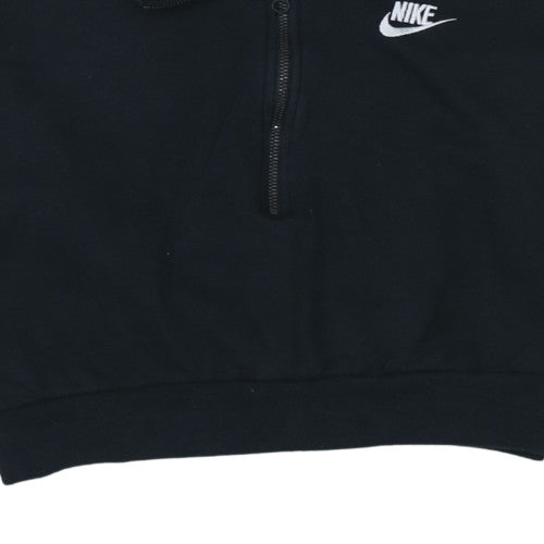 Nike Womens Black Small 1/2 Zip Cropped Sweatshirt