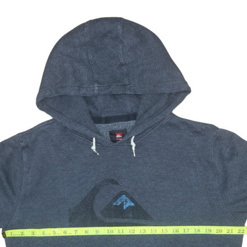 Quiksilver Mens Blue Pullover Hoodie M Fleece Logo Surf Style