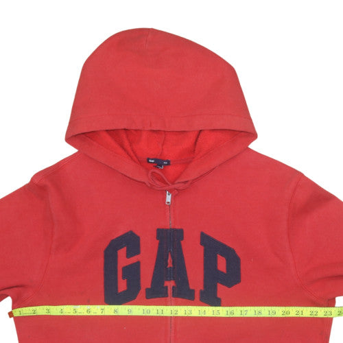 GAP Men's Red Full Zip Hoodie L Fleece Cotton Logo Sweatshirt