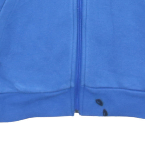 Adidas Boys Blue Full Zip Hoodie 13-14 Years Classic Fleece Sweatshirt