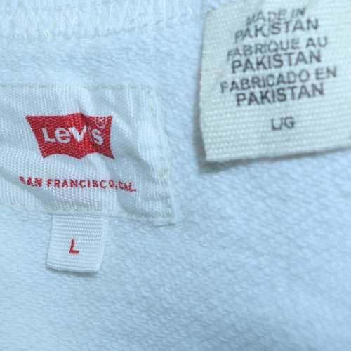 Levi's Men's White Crew Neck Pullover Sweatshirt Size L